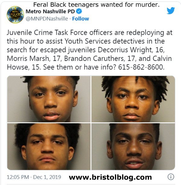 4 Black Nashville teenagers charged with murder.