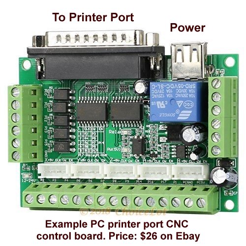 PC printer port to CNC control boards.