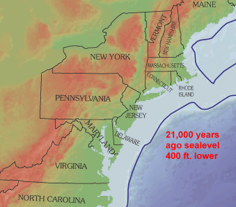 Northeast US level 16,000 BC.