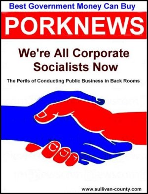 Pork-barrel waste and corporate socialism.