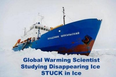 Environmentalist stuck in ice