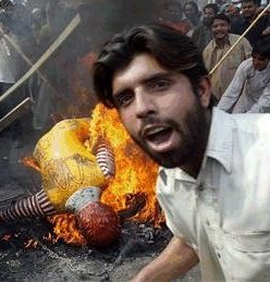 Muslims burn McDonalds