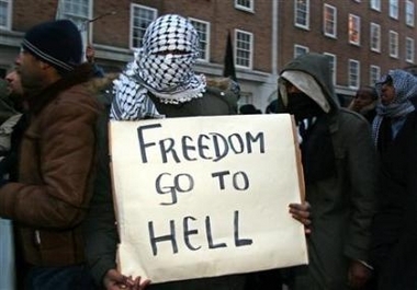 Muslims Freedom go to Hell.